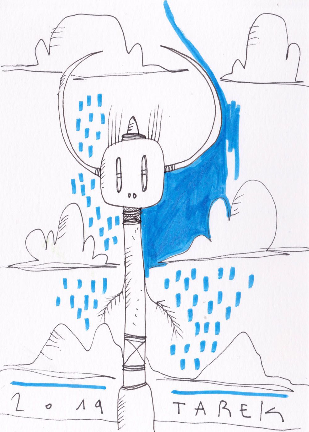Dessin de TAREK a pour titre TOTEM style graphique dim : TAREKprix: