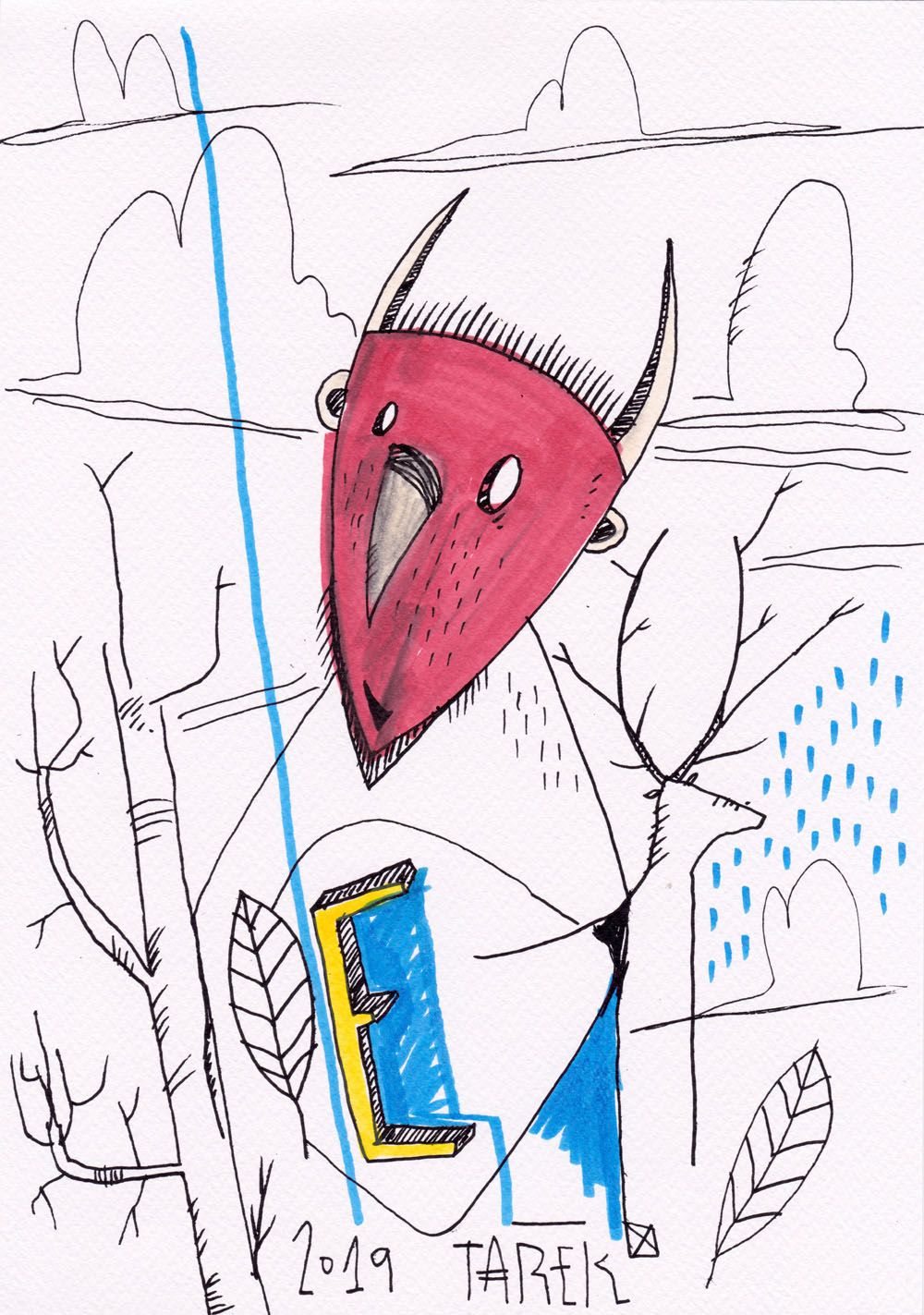 Dessin de TAREK a pour titre E style graphique dim : TAREKprix: