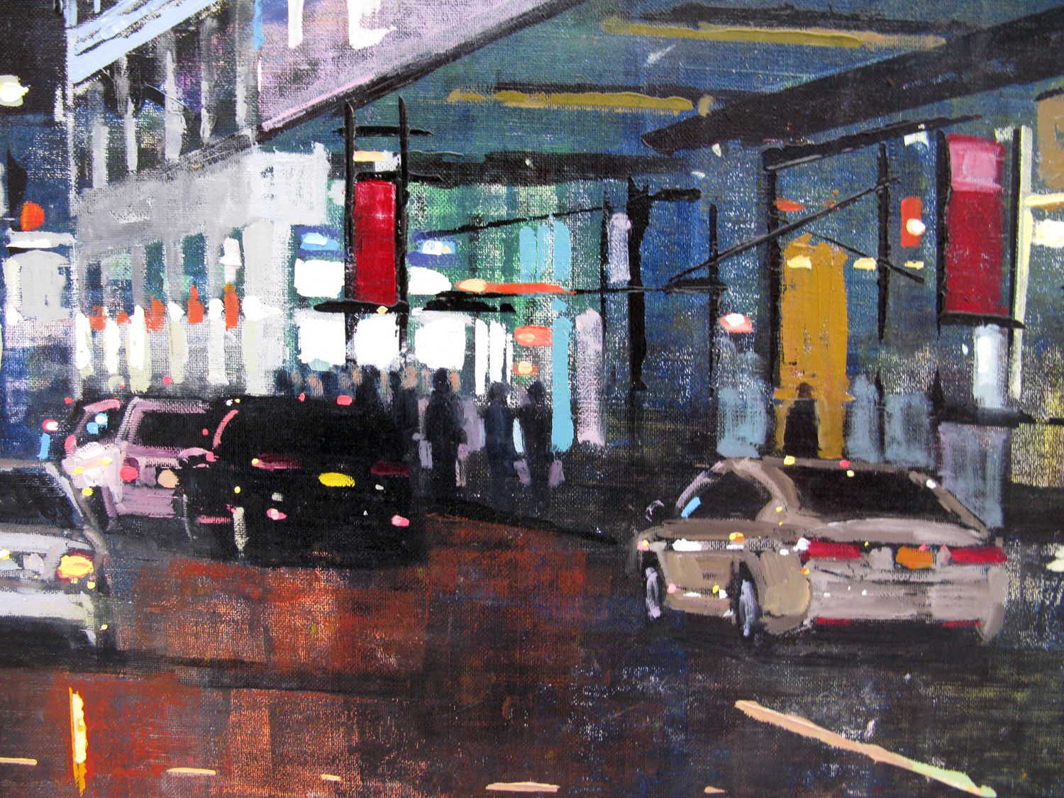 Tableau de ADRIEN FAVEAU a pour titre Manhattan Night Lights style figuratif dim : ADRIEN FAVEAUprix:5000