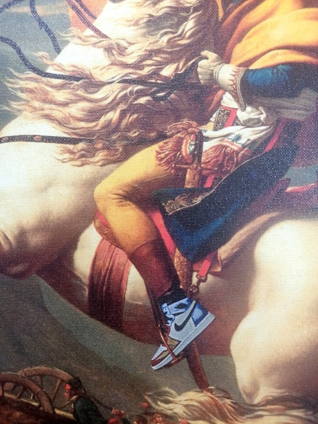 Tableau de SHUZ a pour titre NIKE EMPIRE TABLEAU style figuratif dim : SHUZprix:500