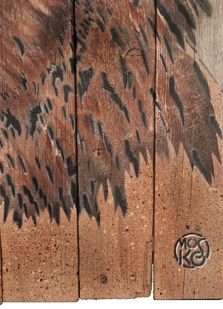 Tableau de MOSKO a pour titre Buste Lion style street art dim : MOSKOprix:2500