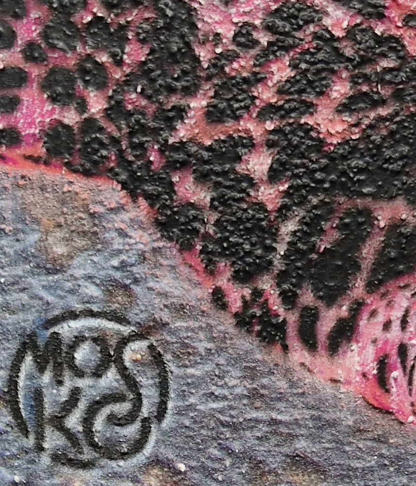 Tableau de MOSKO a pour titre Félin rose style street art dim : MOSKOprix:720
