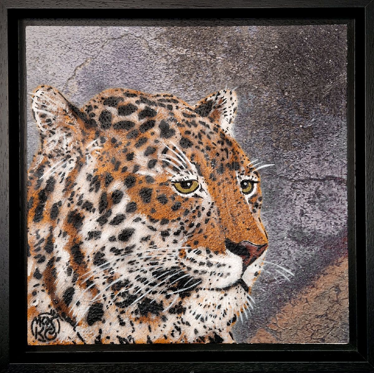 Tableau de MOSKO a pour titre Jaguar pensif style street art dim : MOSKOprix:720
