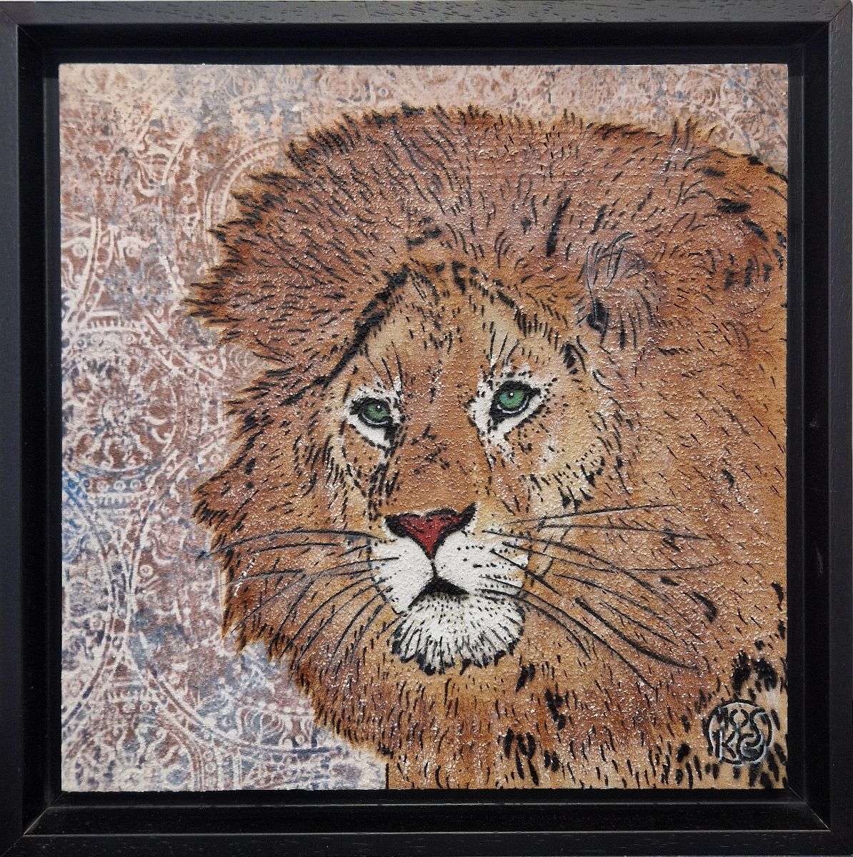 Tableau de MOSKO a pour titre Le lion style street art dim : MOSKOprix:720