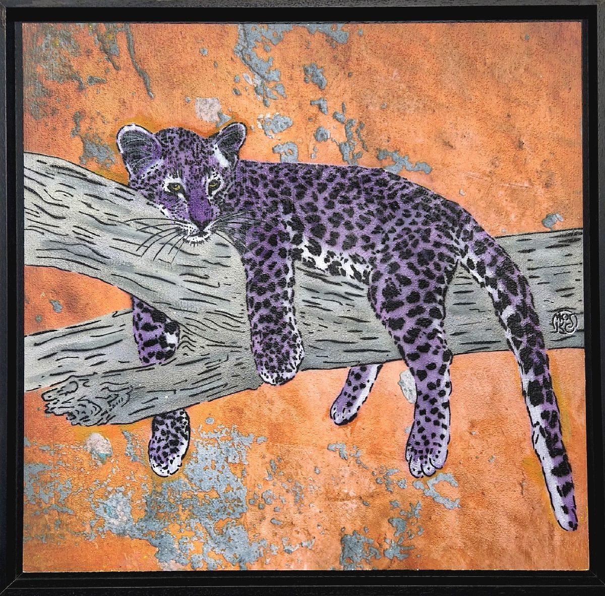 Tableau de MOSKO a pour titre Sur sa branche style street art dim : MOSKOprix:1600