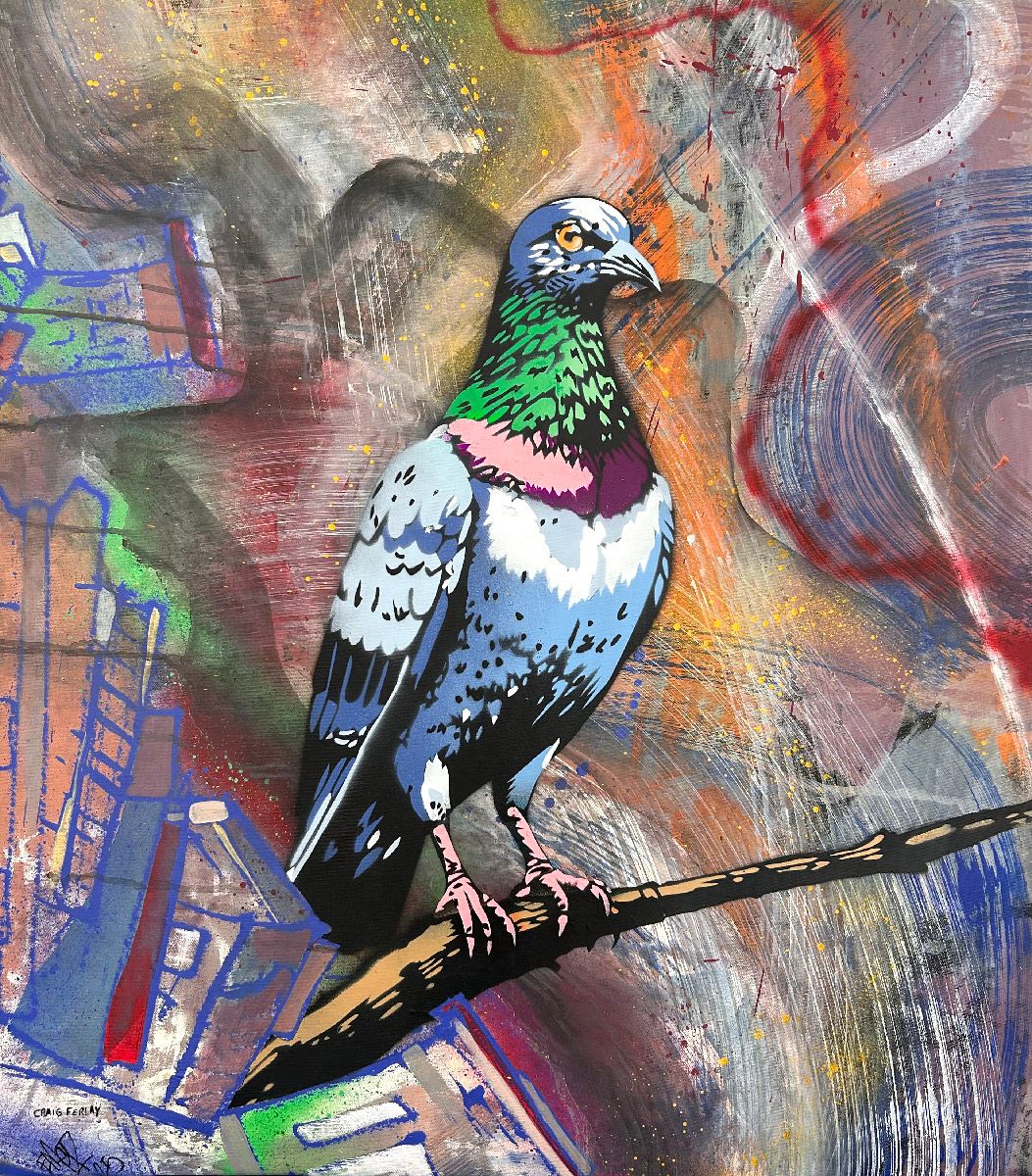 Tableau de Craig & Emer a pour titre L'oeil du tigre style graffiti, street art dim : Craig & Emerprix:750