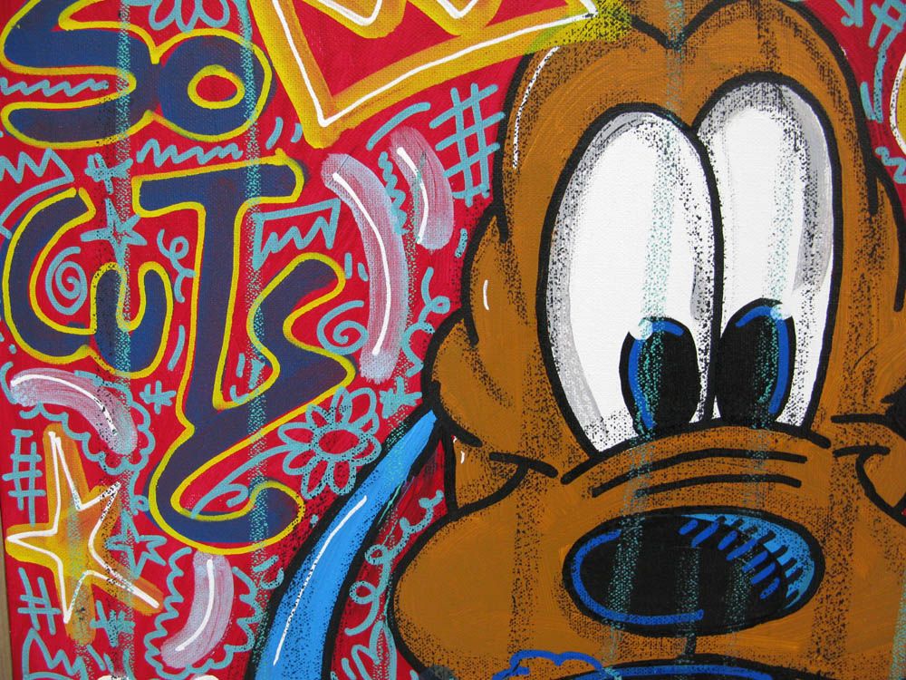 Tableau de RICO SAB a pour titre Pluto style street pop art, street art dim : RICO SABprix:290