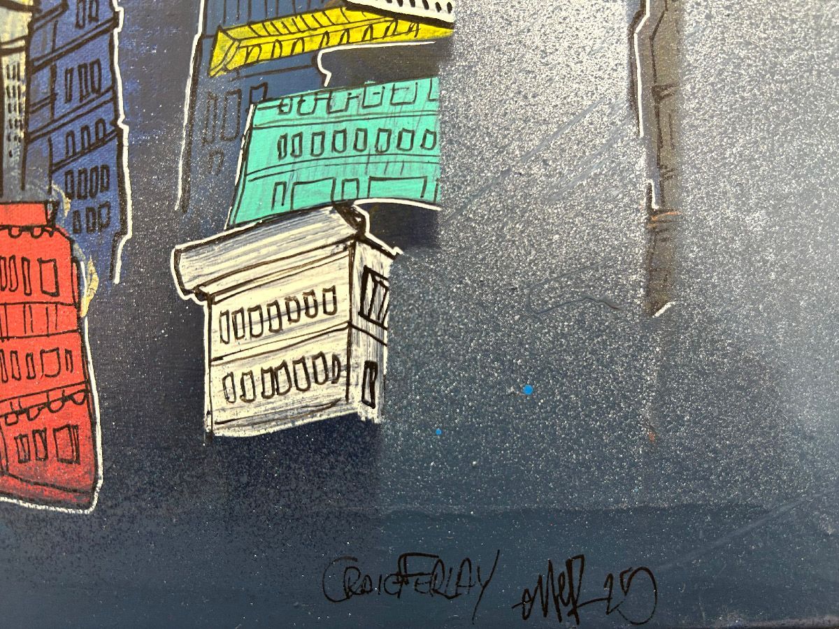 Tableau de Craig & Emer a pour titre Blue Sky style graffiti, street art dim : Craig & Emerprix:230