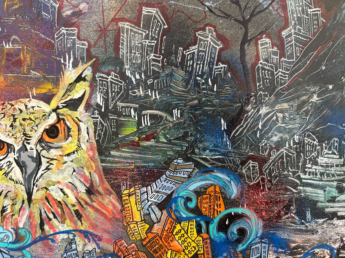 Tableau de Craig & Emer a pour titre La plaque style graffiti, street art dim : Craig & Emerprix:600