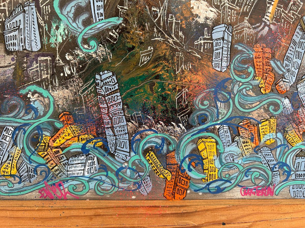 Tableau de Craig & Emer a pour titre La plaque style graffiti, street art dim : Craig & Emerprix:600