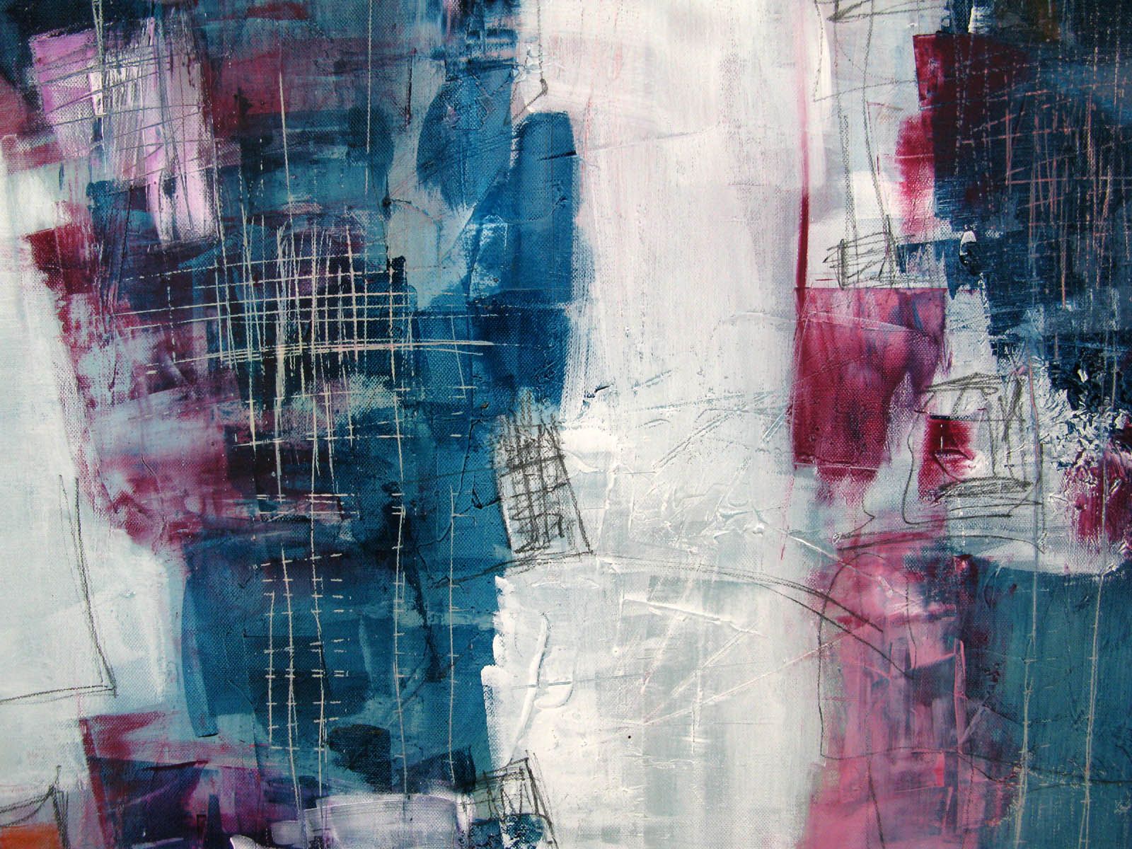 Tableau de TANIA CARRARA a pour titre BLEU ET VIOLET style abstrait dim : TANIA CARRARAprix:850