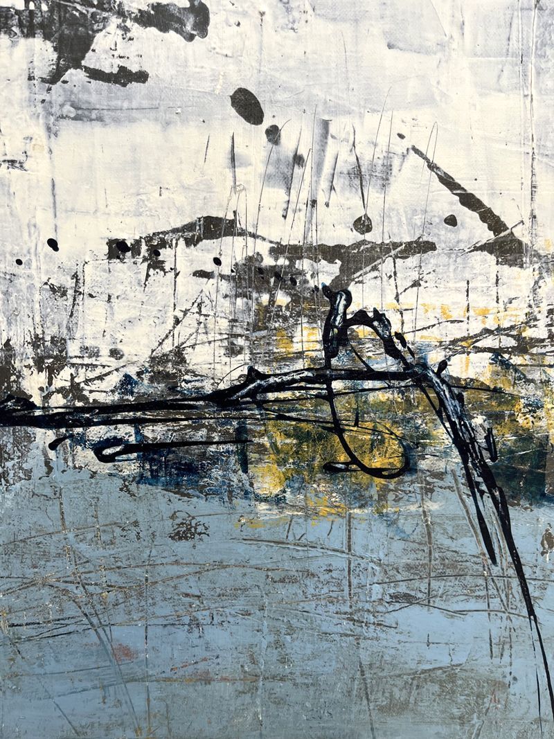 Tableau de TANIA CARRARA a pour titre sans titre bleu style abstrait dim : TANIA CARRARAprix:1100