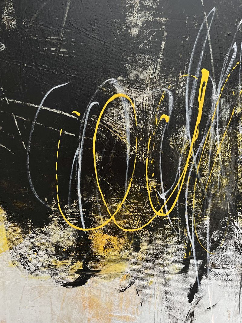 Tableau de TANIA CARRARA a pour titre Sans-titre Jaune style abstrait dim : TANIA CARRARAprix:1400