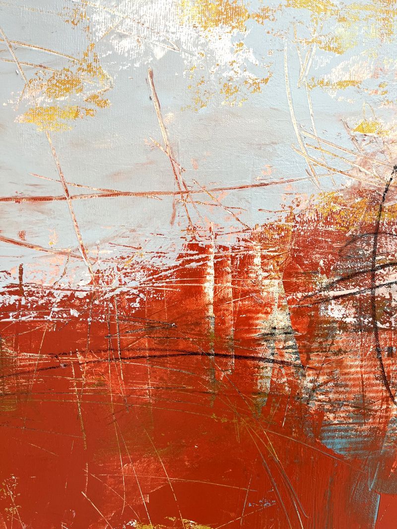 Tableau de TANIA CARRARA a pour titre Sans-titre Rouge style abstrait dim : TANIA CARRARAprix:1400