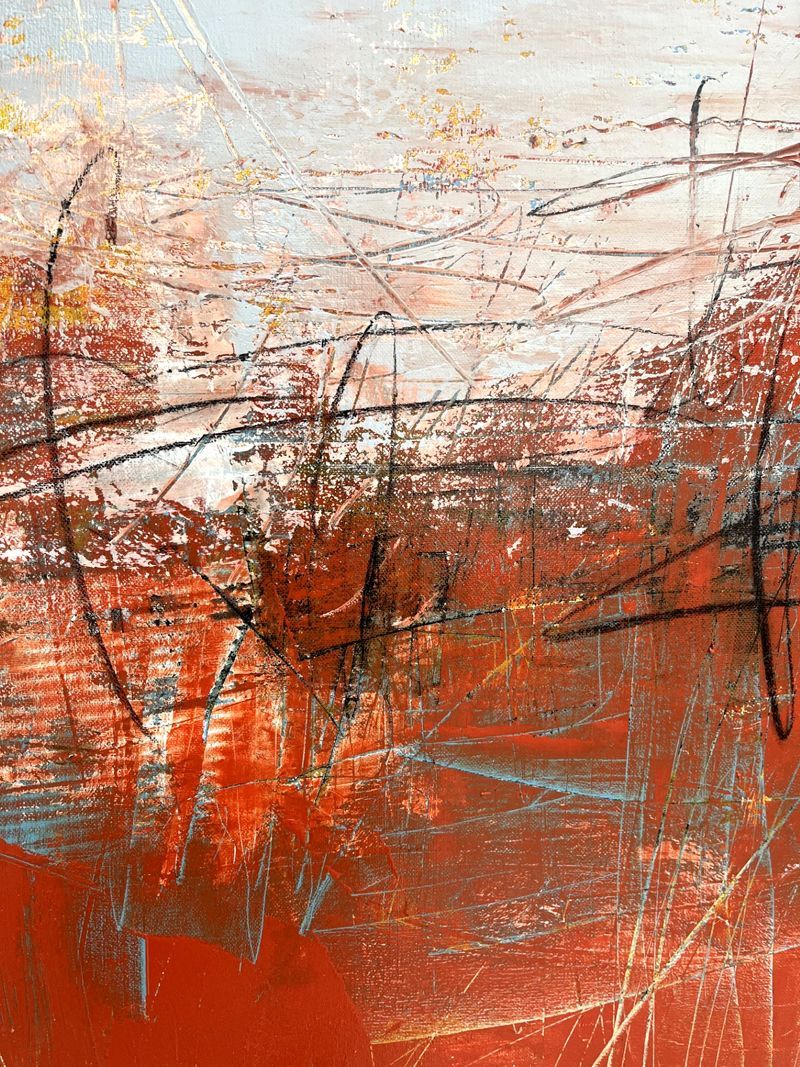 Tableau de TANIA CARRARA a pour titre Sans-titre Rouge style abstrait dim : TANIA CARRARAprix:1400