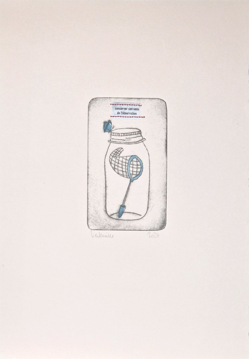 Editions d'art de NAVIEILLEVILLE a pour titre Son sens de l'observation style figuratif, graphique dim : NAVIEILLEVILLEprix:28