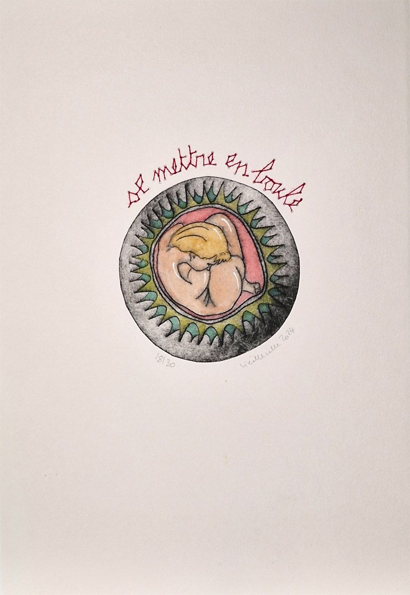 Editions d'art de NAVIEILLEVILLE a pour titre Se mettre en boule style figuratif, graphique dim : NAVIEILLEVILLEprix:42