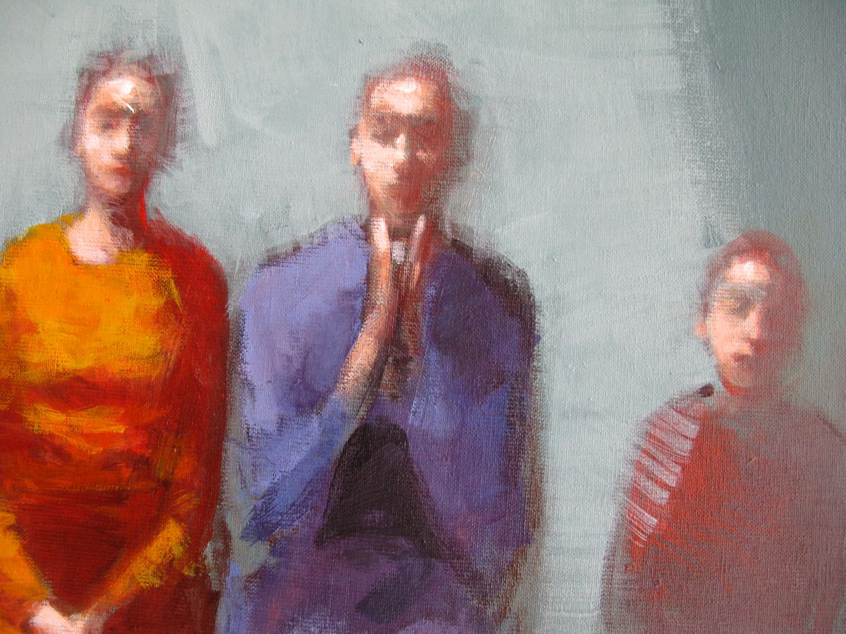 Tableau de MASSEBEUF Olivier a pour titre The artist's funeral style figuratif dim : MASSEBEUF Olivierprix:700
