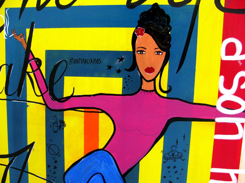 Tableau de CACOU a pour titre THE GOOD LIFE style graphique dim : CACOUprix:550