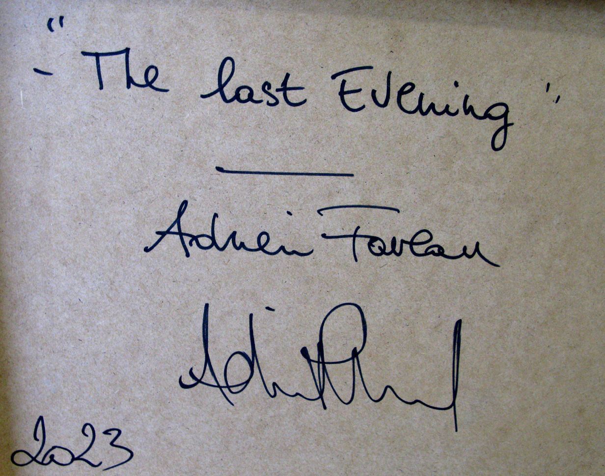 Tableau de ADRIEN FAVEAU a pour titre THE LAST EVENING style figuratif, graphique dim : ADRIEN FAVEAUprix:3000