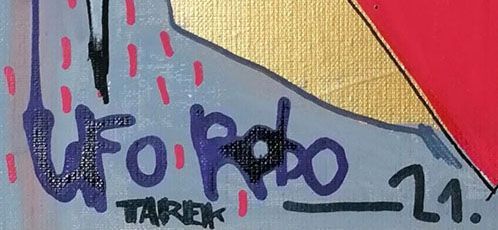 Tableau de TAREK a pour titre UFO ROBO GRENDIZER style abstrait dim : TAREKprix:700