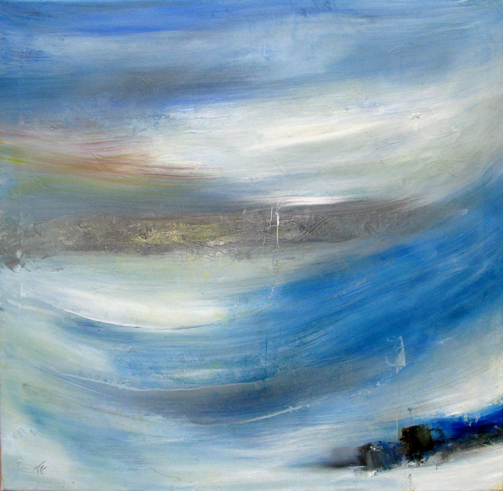 Tableau de PASCALE JACQUEMOND a pour titre Un ciel style abstrait dim : PASCALE JACQUEMONDprix:700