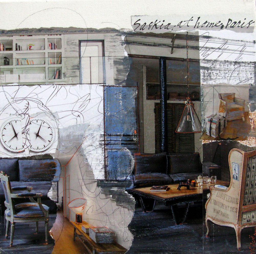 Tableau de VEROE a pour titre AT HOME SASKIA style figuratif dim : VEROEprix: