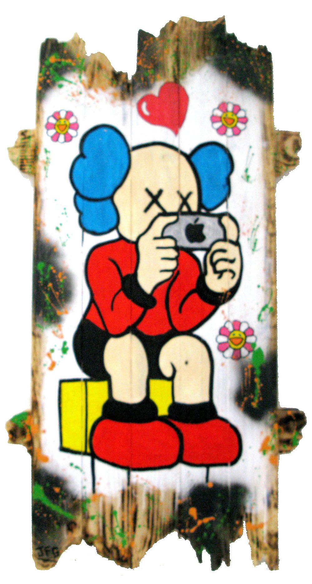 Tableau de VIDIZ a pour titre KAWS APPLE style graphique dim : VIDIZprix:600