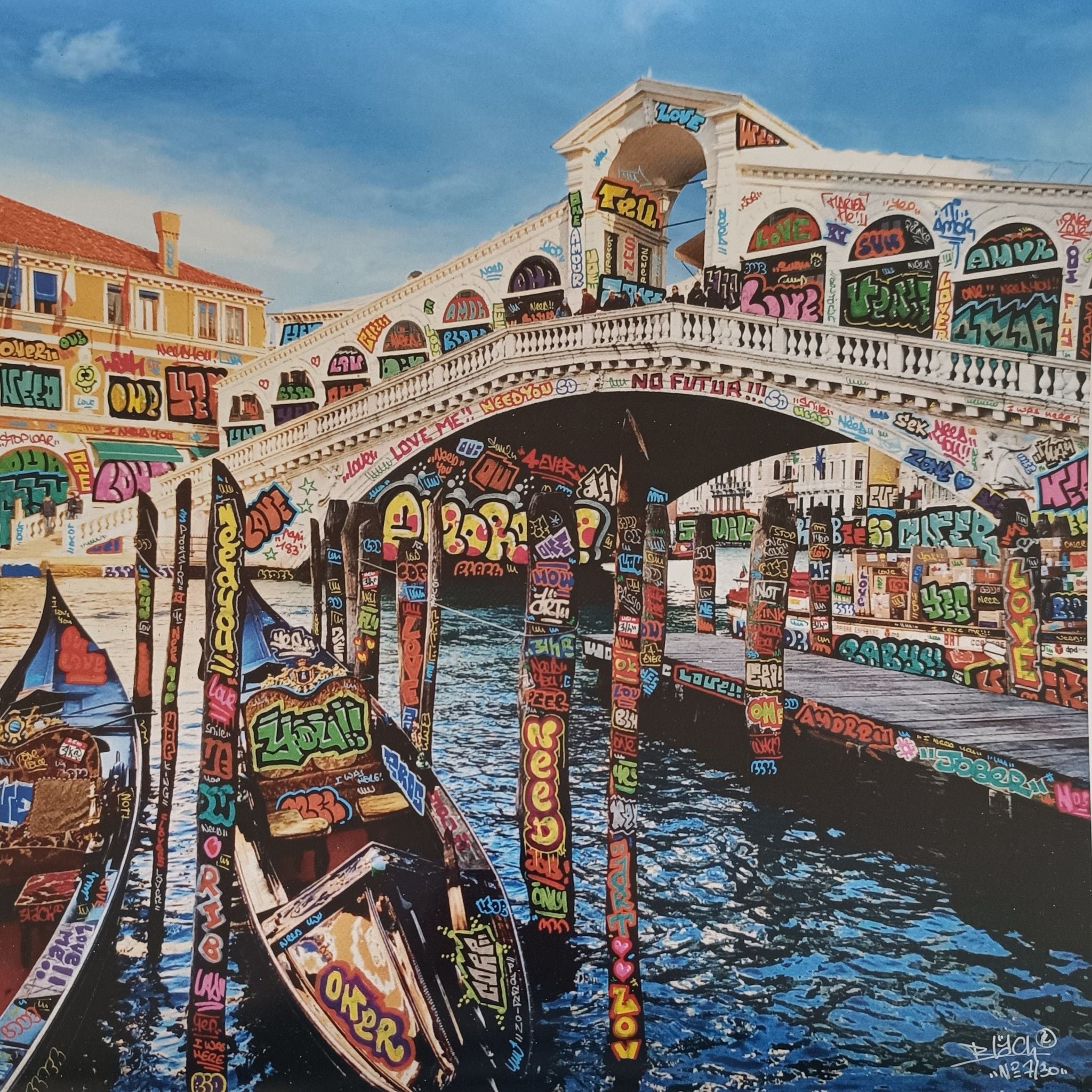 Editions d'art de BLACH a pour titre Venise In love style street art dim : BLACHprix:70