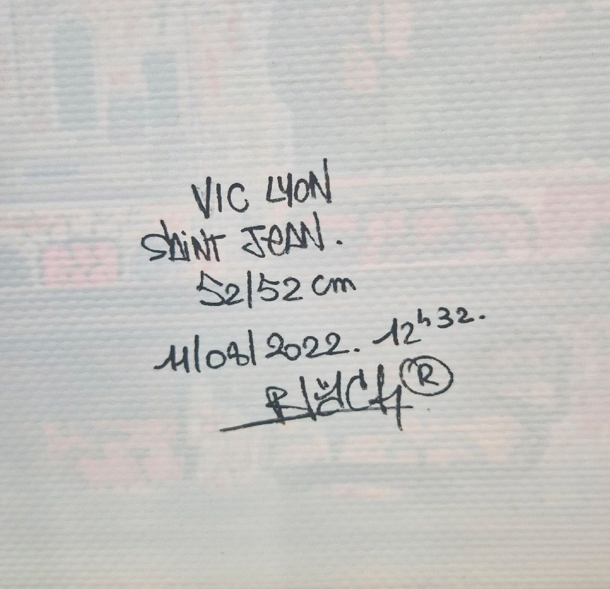 Tableau de BLACH a pour titre VIC Lyon Saint-Jean style graffiti, street art dim : BLACHprix:400