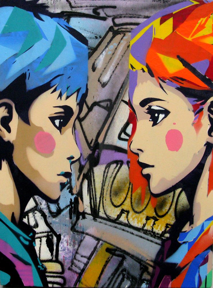 Tableau de Craig & Emer a pour titre Vis et Versa style street pop art dim : Craig & Emerprix:290