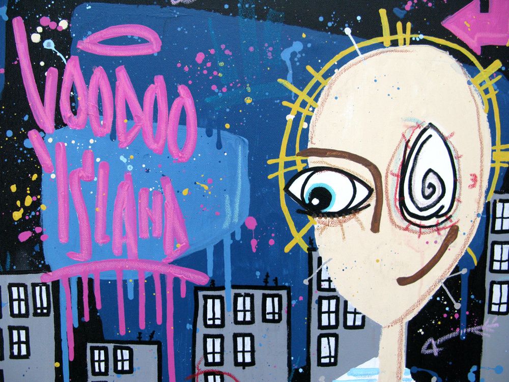 Tableau de DIDIER GOMEZ a pour titre Voodoo Island style street pop art dim : DIDIER GOMEZprix:290