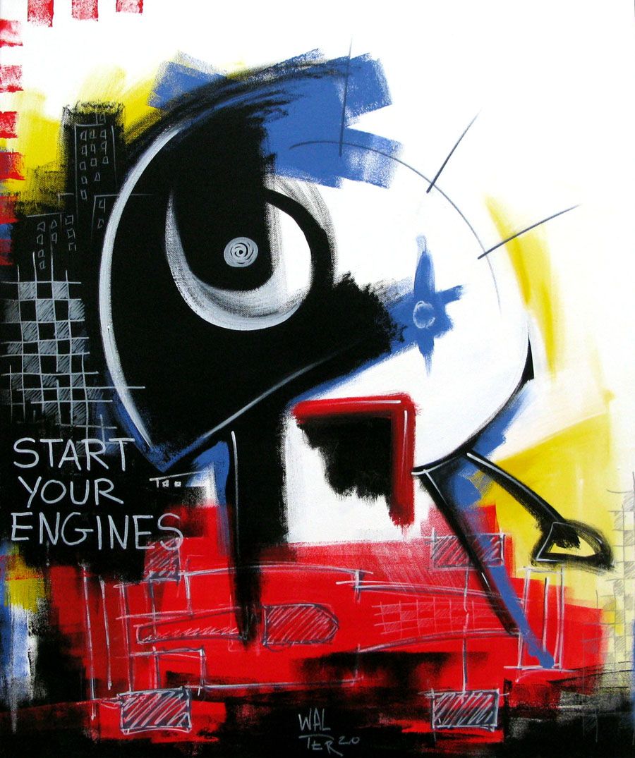 Tableau de WALTER a pour titre START YOUR ENGINES style graphique dim : WALTERprix: