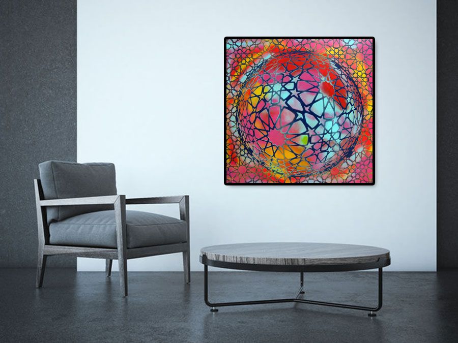 Tableau de YANN GUINCHAN a pour titre PLANETE ETOILE II style graphique dim : YANN GUINCHANprix:600