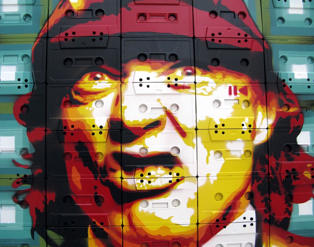 Tableau de MR MELODY a pour titre ANGUS style street pop art, street art dim : MR MELODYprix:850