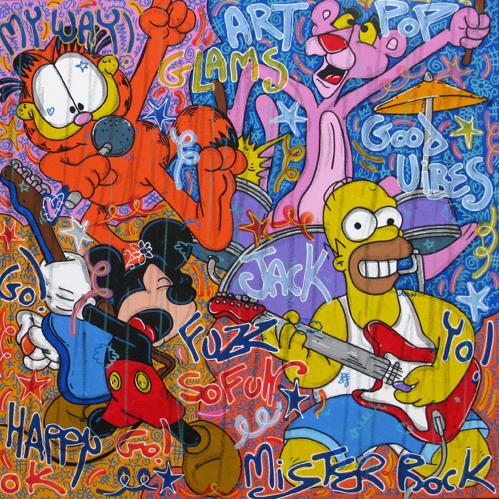 Tableau de RICO SAB a pour titre Arty be jack style street pop art, street art dim : RICO SABprix:950