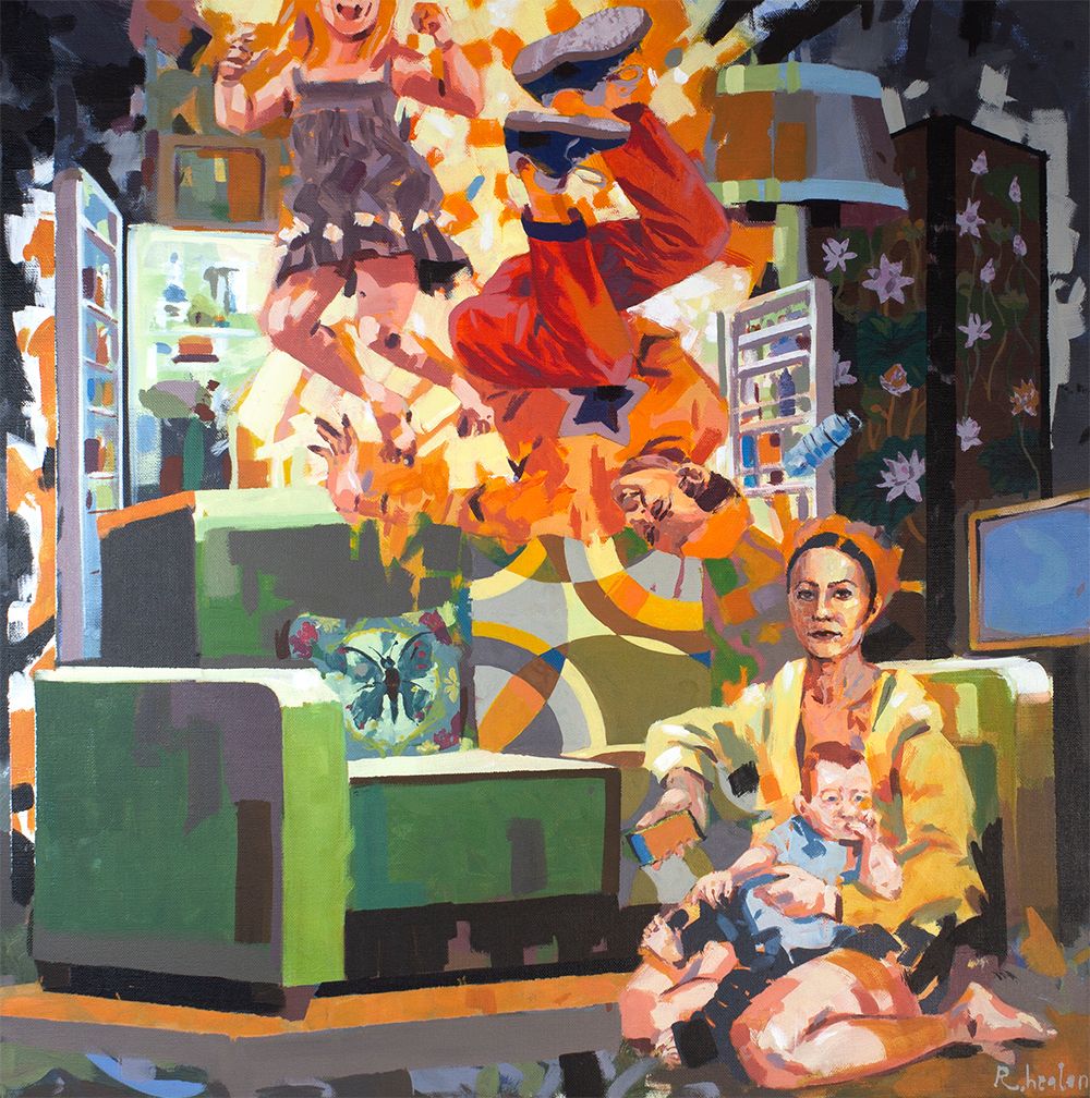 Tableau de HEATON RUDYARD a pour titre Atomic fridge style figuratif dim : HEATON RUDYARDprix:900