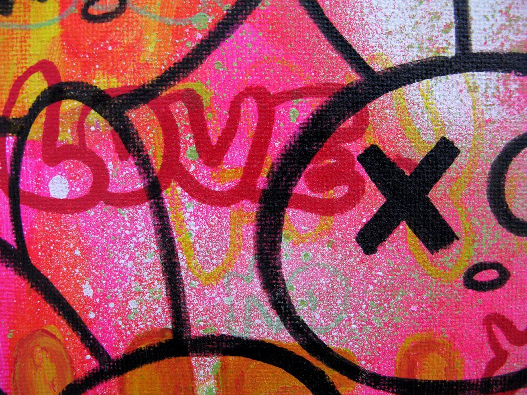 Tableau de LUSSY a pour titre bunny tête style graffiti, street pop art dim : LUSSYprix:60