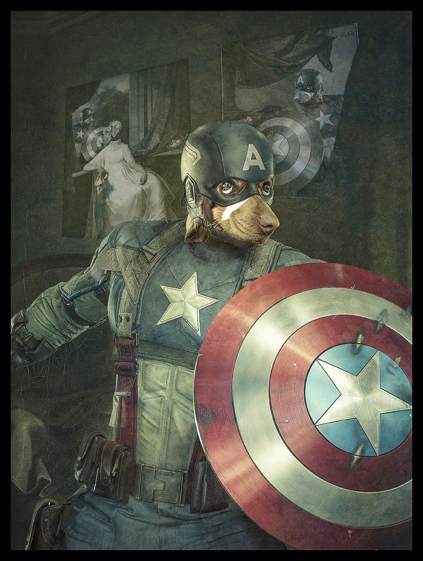 Editions d'art de OliR a pour titre Captain Doggy style grapique, figurative dim : OliRprix:70