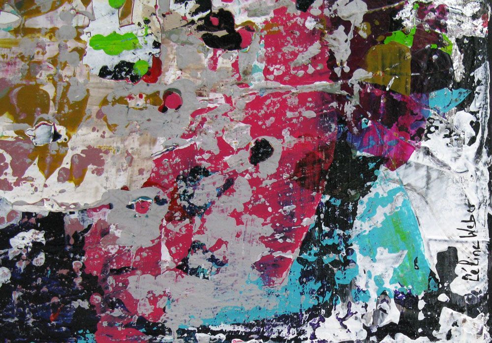 Tableau de CELINE WEBER a pour titre STONE QUARTZ BLEU style abstrait dim : CELINE WEBERprix:1400