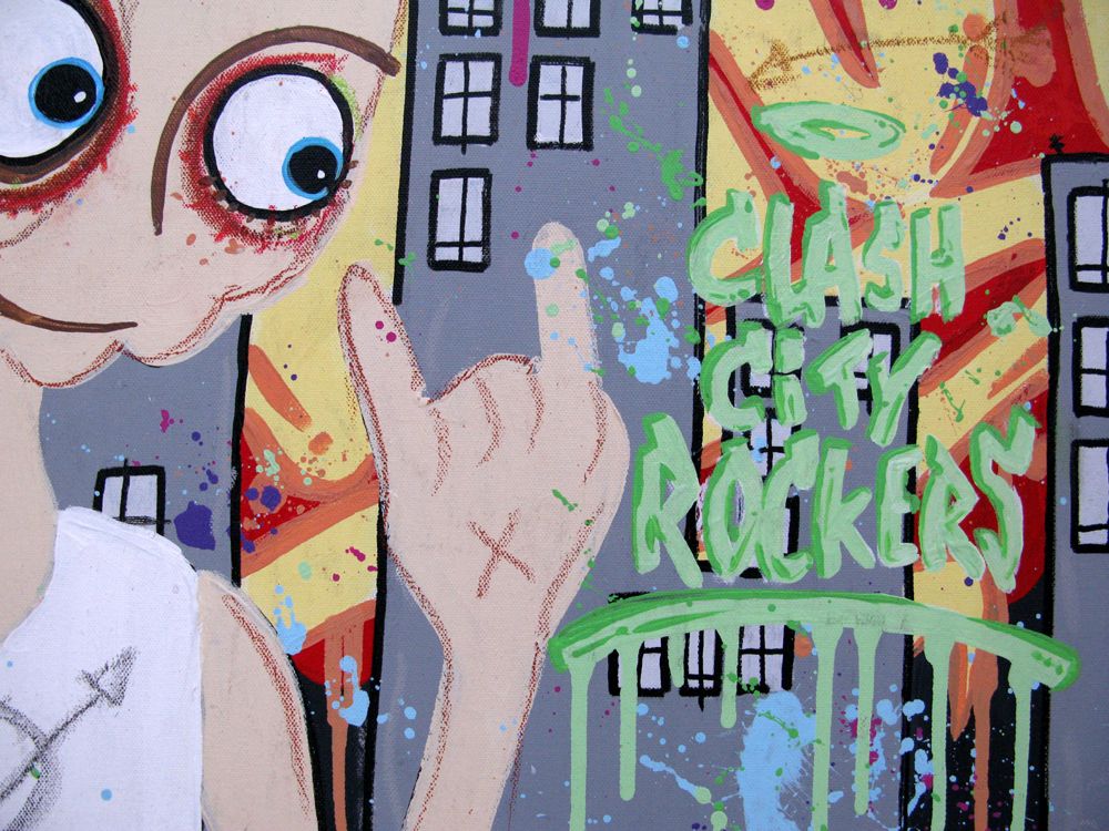 Tableau de DIDIER GOMEZ a pour titre Clash city rockers style street pop art dim : DIDIER GOMEZprix:350