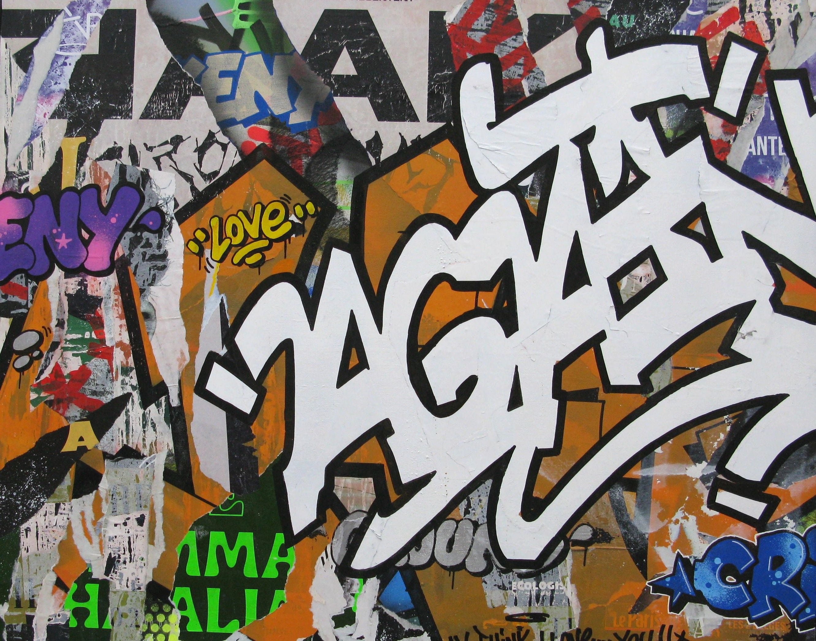 Tableau de KENY a pour titre COLORAMAX 3 style graffiti, street art dim : KENYprix:700