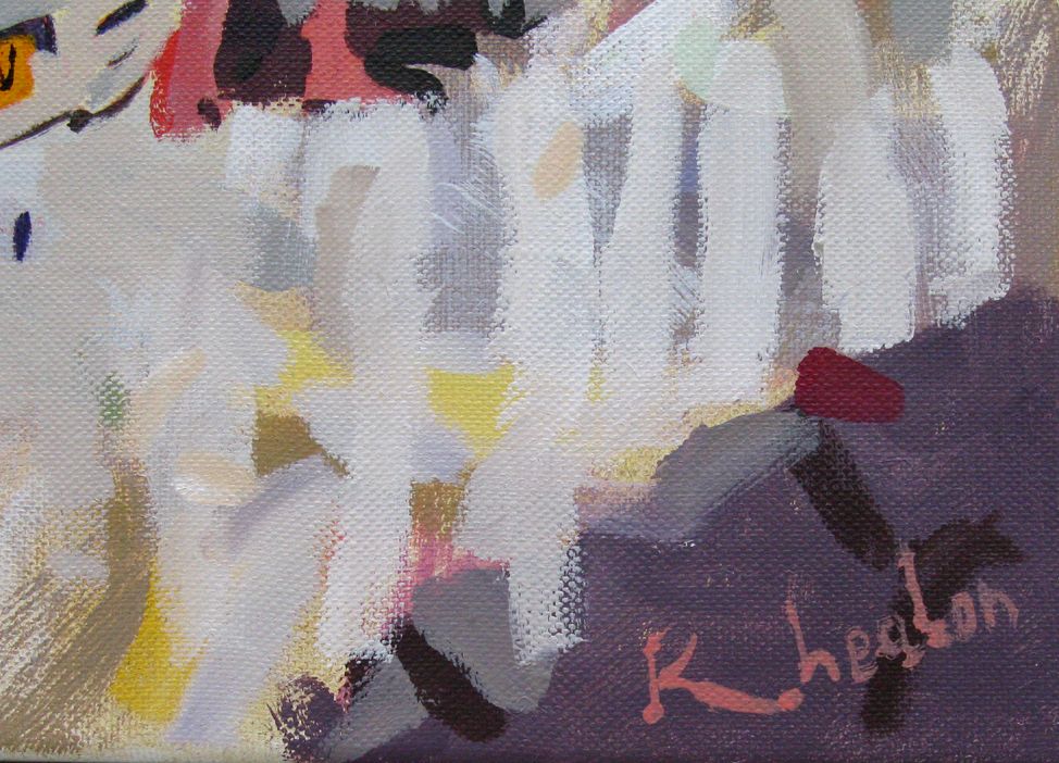 Tableau de HEATON RUDYARD a pour titre Crossing the pink street style figuratif dim : HEATON RUDYARDprix:2000
