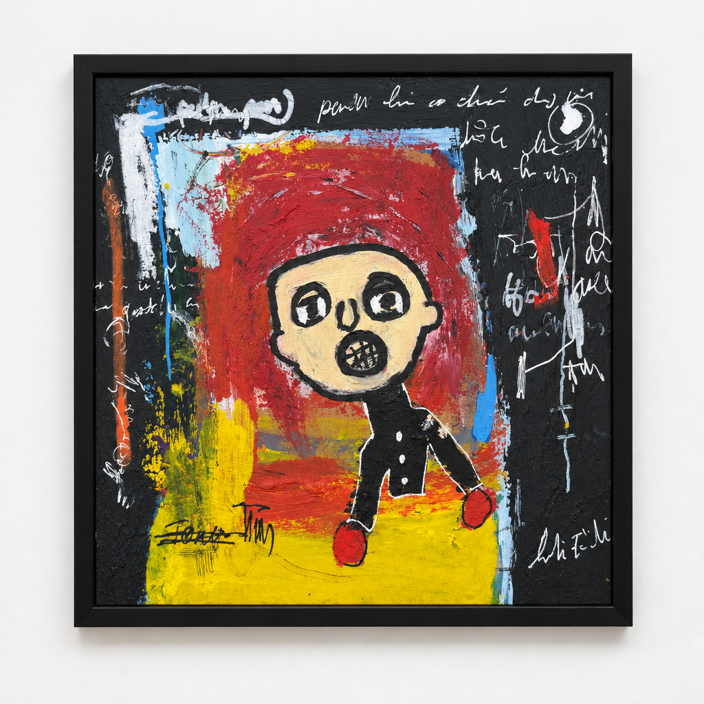 Dessin Untitled II de LARBI ZAIDI dans un intérieur – 19 × 19 cm