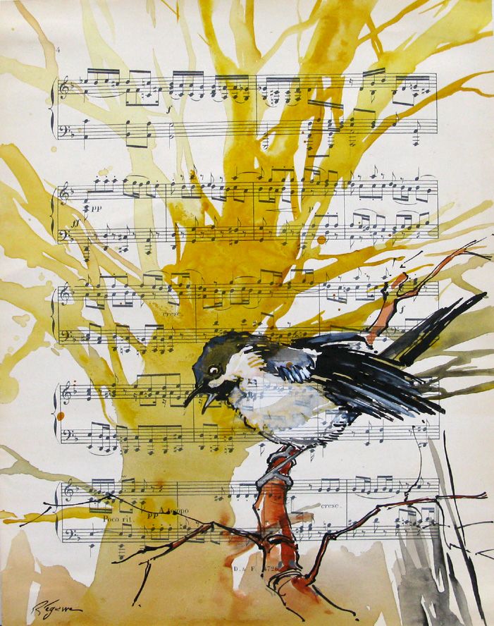 Dessin figuratif petit format LE CHANTEUR – CYRIL REGUERRE – 27 × 35 cm