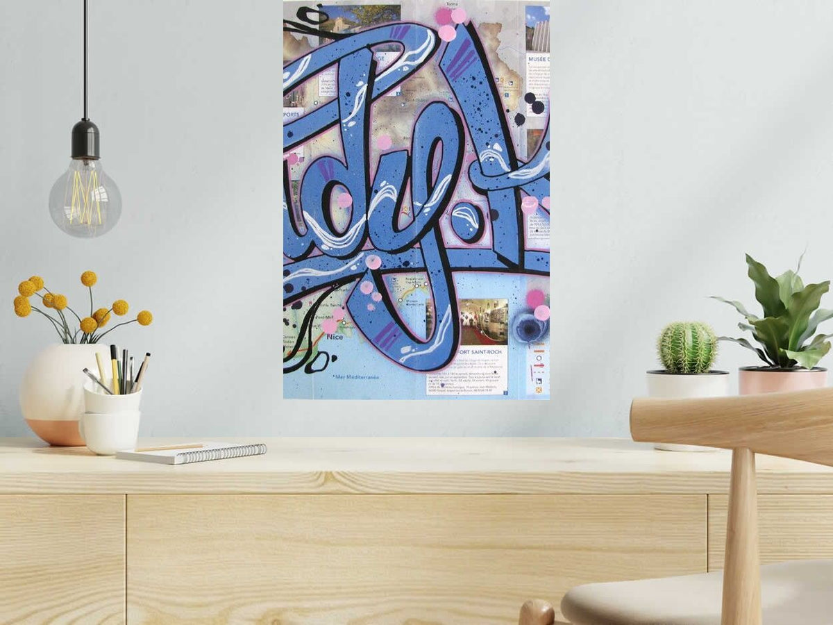 Dessin LADY K SUR TRAIN DES MERVEILLES de LADY K dans un intérieur – 60 × 40 cm