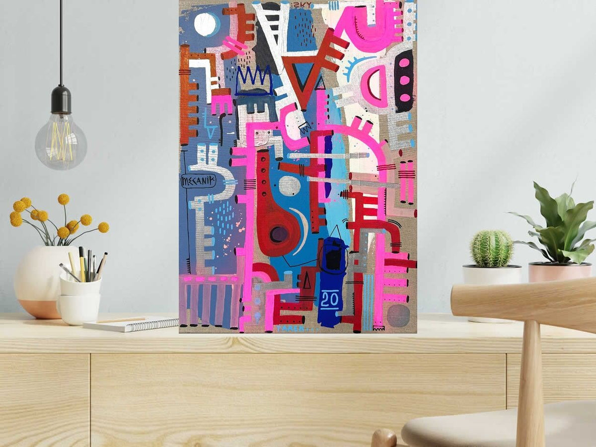 Dessin Sky geometric de TAREK dans un intérieur – 50 × 70 cm