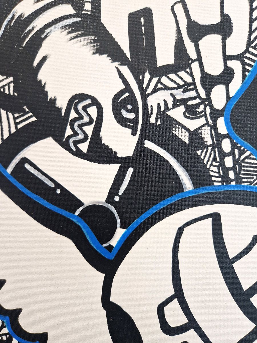 Tableau de GUTI a pour titre Don't worry run style street art dim : GUTIprix:250