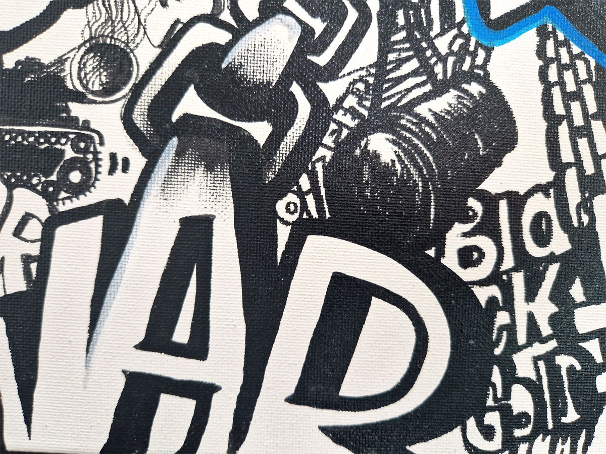 Tableau de GUTI a pour titre Don't worry run style street art dim : GUTIprix:250