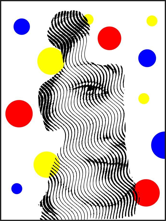 Editions d'art de WAWAPOD a pour titre Double Vénus style street pop art, graphique dim : WAWAPODprix:60